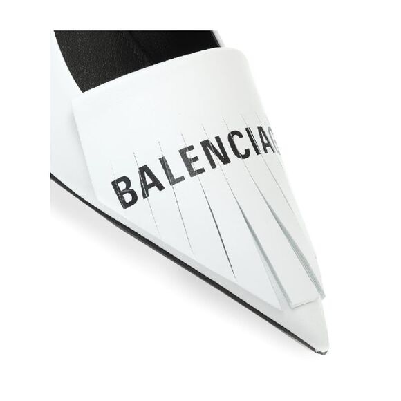 NWT BALENCIAGA Womens White Fringe Fringe Toe Slip On Leather Pumps Shoes 36 - Picture 3 of 4